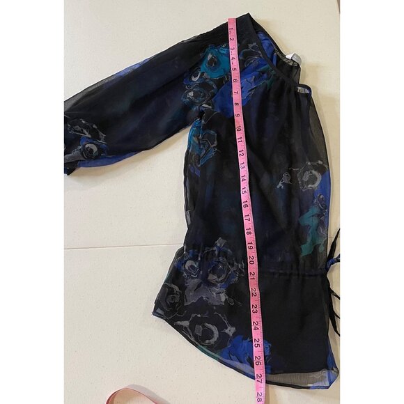 NY & Co Womens Oversized Sheer‎ Floral Top Size S Fairy Grunge Whimsigoth Y2K - Picture 9 of 10